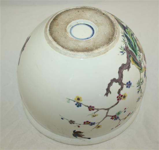 A Chinese famille rose small goldfish bowl, late 19th / early 20th century, diam.22.5cm